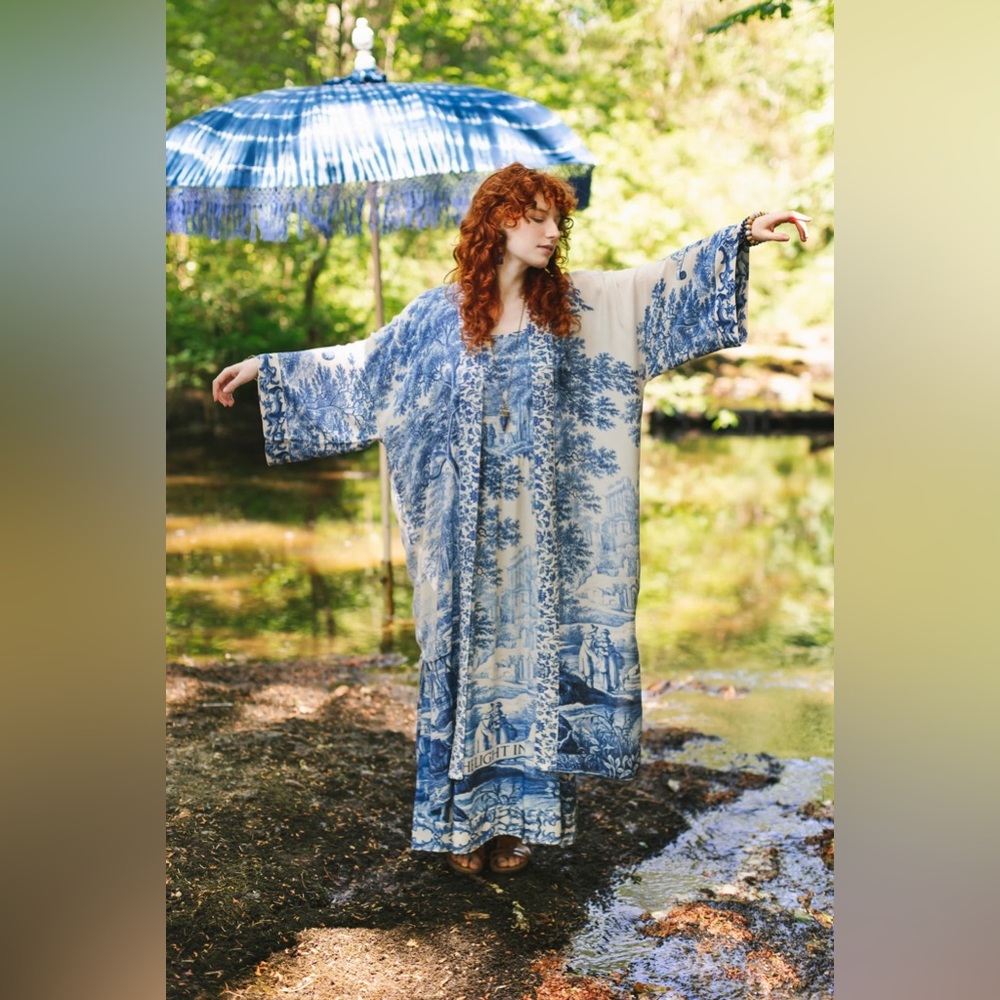 ⭐️Market of Stars⭐️ Let the Light In Vintage Artwork Boho Adjustable Strap Dress - Picture 13 of 16